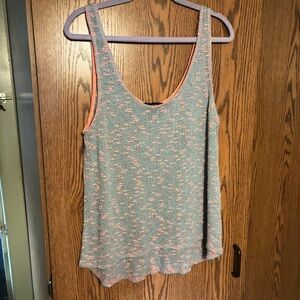 Living Doll 2 tone textured tank Knit Top - Blue and Pink